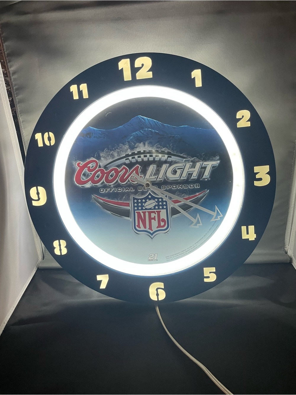 Rare NFL / Coors Light Illuminated Wall Clock